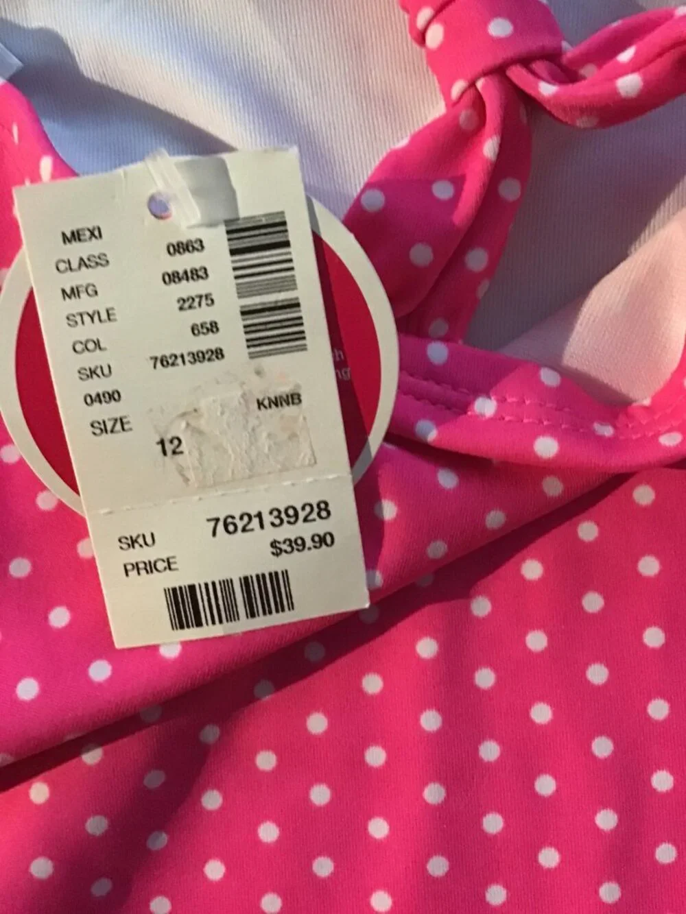 NWT Girl's Justice Two Piece Swim Suit--Size 12